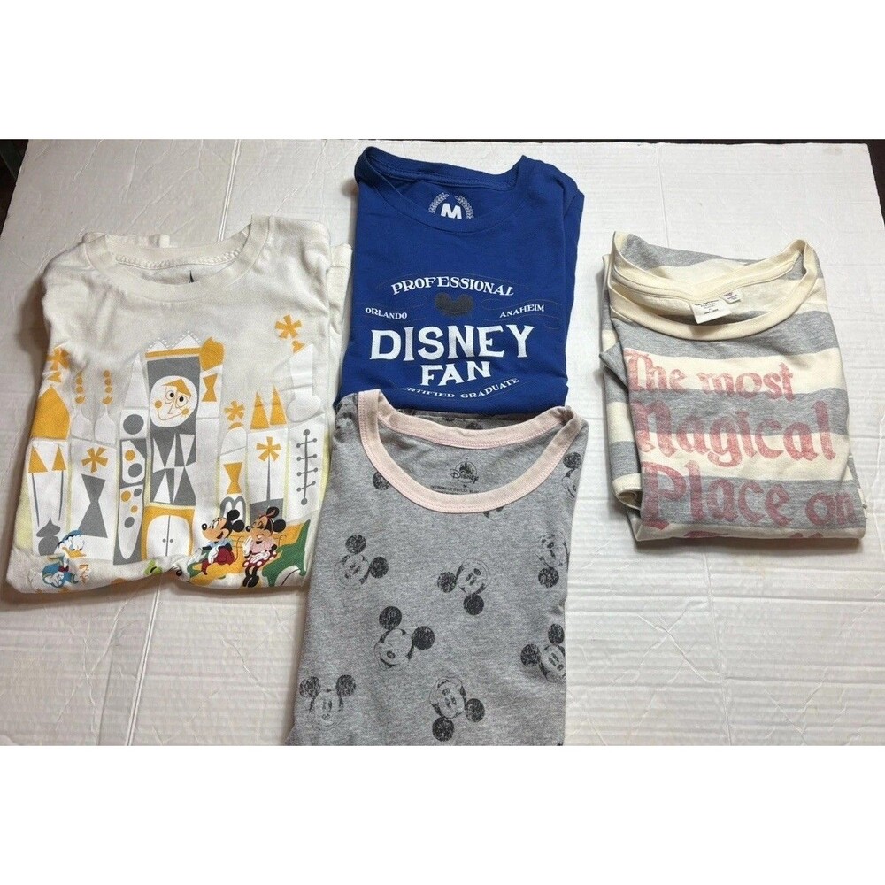 Disney Shirt Lot 4 Womens Medium Mickey Mouse Disney World Nightgown Tees Bundle